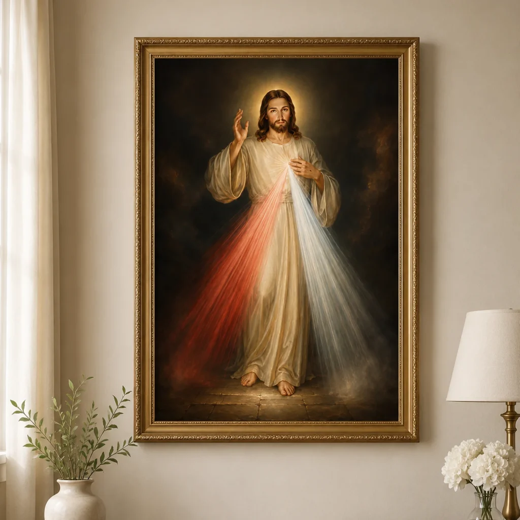Jesus Misericordioso — Divina Misericórdia — em ambiente