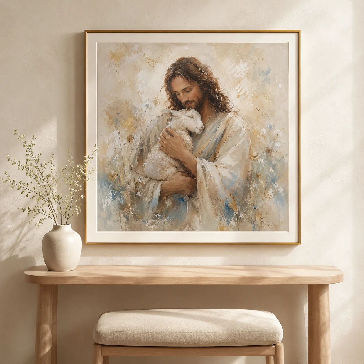 O Bom Pastor — em ambiente (retrato)